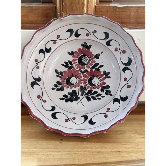 2 Vintage Serving Bowls 5" Folk Art Hand Painted German Hungarian Use, Wall Hang - Picture 4 of 10